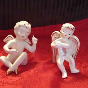 1957 National Potteries Co Christmas Angel Taper Candle Climber Hugger J…